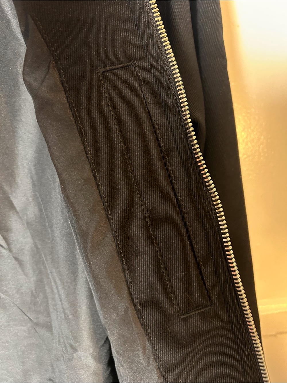 Men's Med Black Zip Front Lightweight Jacket Moto Goth Date Night Semi Formal - Picture 5 of 6